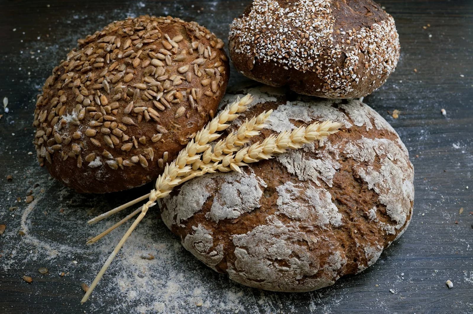 A loaf of bread on a wooden board